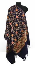 Shawls Stole 28"X80" Traditional Ari Embroidery India Kashmir SALE Offer **