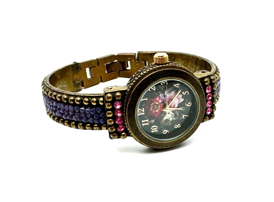 Reloj de Michal Negrin correa de metal con cristales azules #1881# Foto 3 de 4