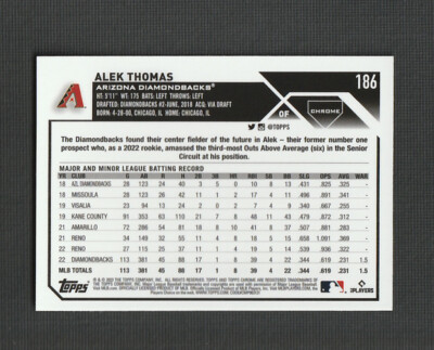 2023 Topps Chrome Alek Thomas X-Fractor #186 Arizona Diamondbacks
