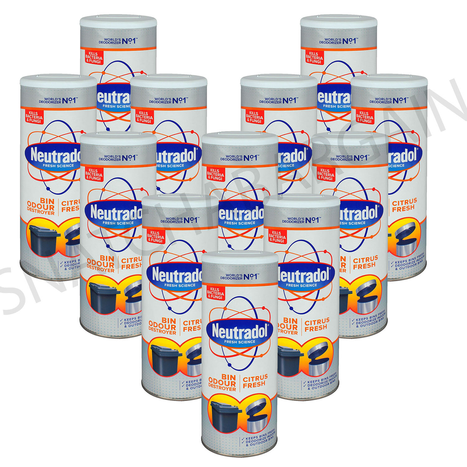 12 x NEUTRADOL DUSTBIN ODOUR DESTROYER KITCHEN BIN FRESHENER 350g