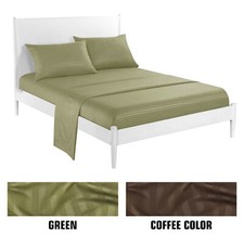 4 Piece Bed Sheet Set Hotel Luxury Ultra Soft Microfiber Deep Pocket Sheets kit