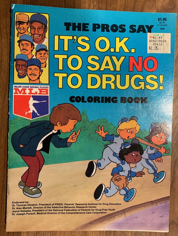 Vintage 1986 MLB The Pros Say It’s OK To Say No To Drugs! Coloring Book Rare New