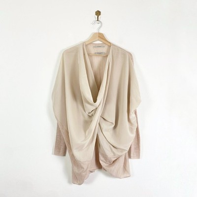 AllSaints Blush Silk Convertible Draped Cowl Ballet Top Cardigan ''Itat Shrug'' XS