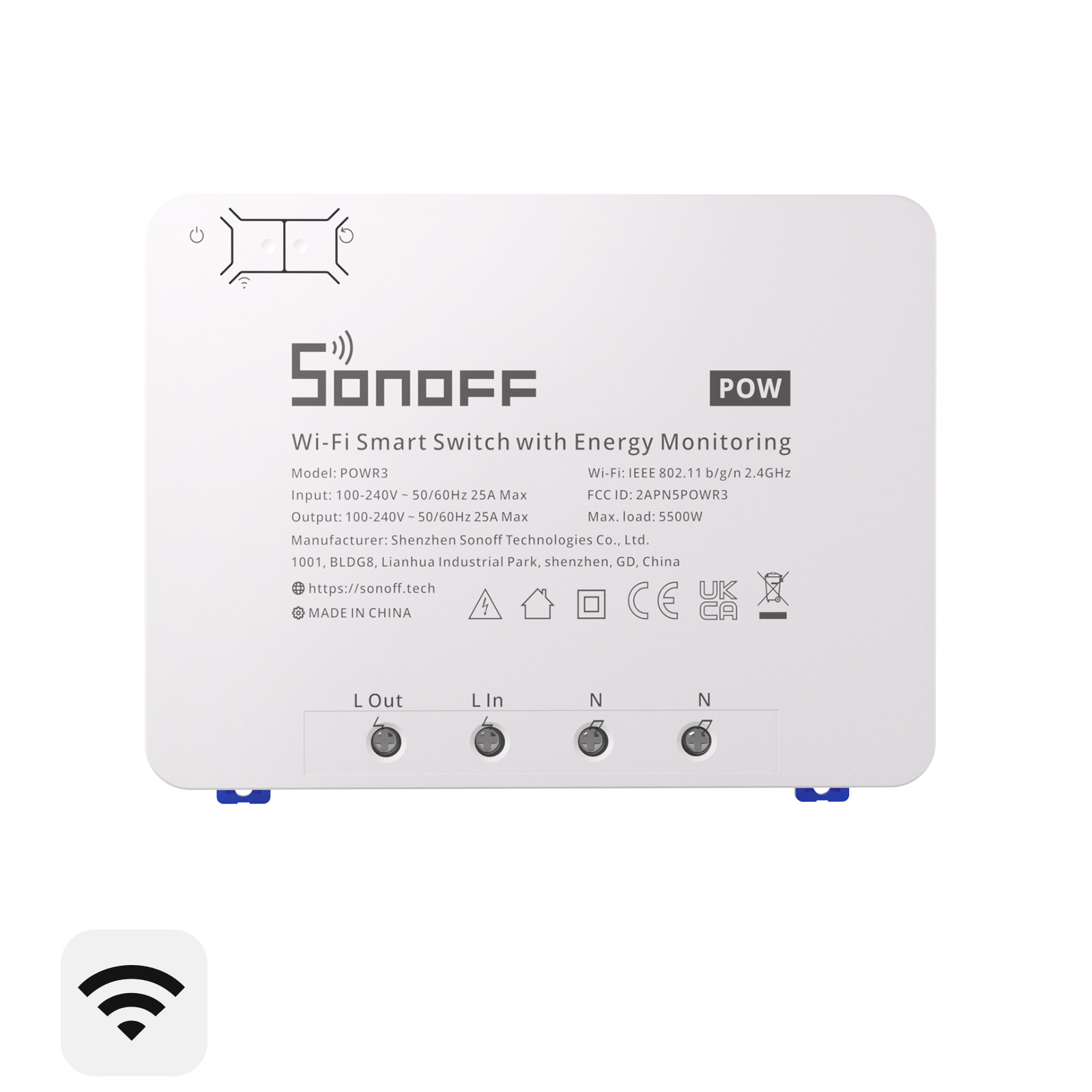 SONOFF POWR3 WiFi Smart Switch 25A Power Metering Energy Monitoring APP Control
