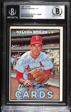 1967 Topps 404 Nelson Briles  BGS Auto Autographed BAS Authentic C100190
