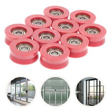 10 Pcs Sliding Door Wheel Track and Window Pulleys Cabinet Barn Hardware