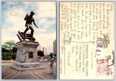 Benigno Aquino Jr Statue Postcard Makati Philippines 1988 Posted VT-80146