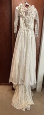 Vintage Union Made Alfred Angelo Victorian Revival Wedding Dress Small