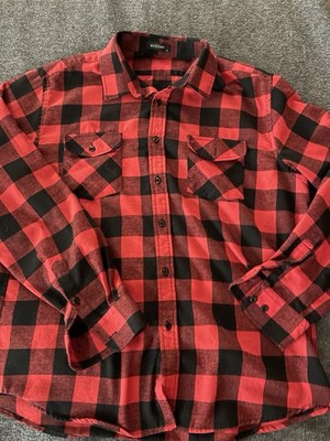MCedar Men s Flannel Shirt Size XL Red And Black Plaid