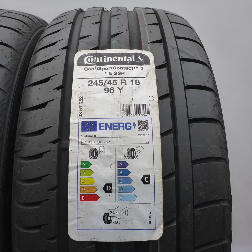 245 45 18 2x CONTINENTAL 245/45 R18 96Y RunFlat Sommerreifen 2023 WIE NEU VOLL - Bild 2 von 4