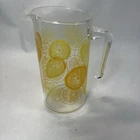 Vintage Pyrex Orange & Lemon Glass Water Pitcher Jug Made In USA - Retro