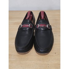 Vintage Gucci Horsebit Loafers Men Black Leather 10 D Dress Shoe Italy Slip On