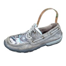 Twisted X Driving Moc Women Shoe Size 7 M Walking Outdoor Gray Aztec SMUWDM55