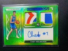 2022-23 Panini Obsidian Rookie Patch Auto Chet Holmgren RC EE Green Flood /20