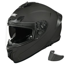 SMK Typhoon Full Face Motorcycle Motorbike Helmet & Dark Smoke Visor Matt Black