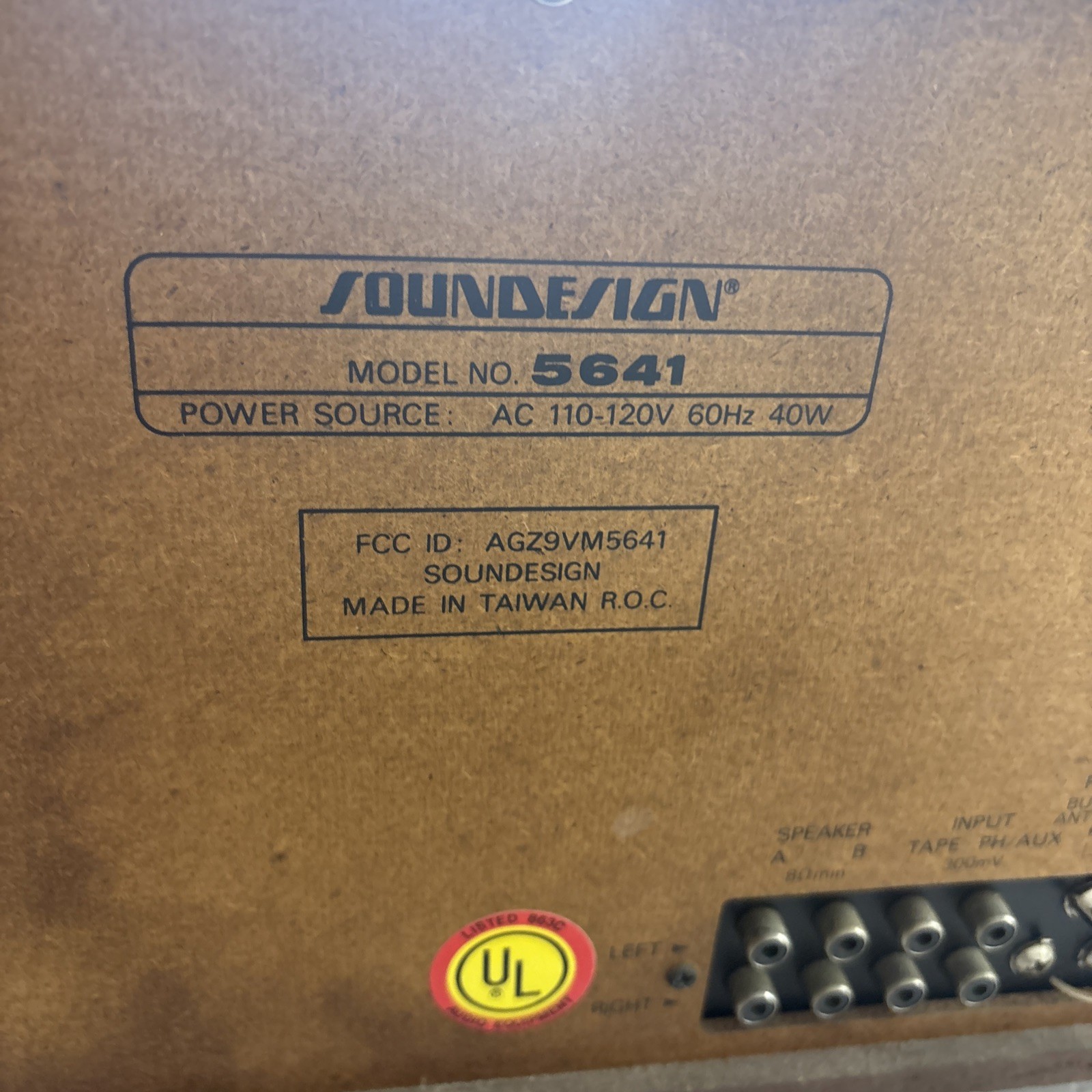 Vintage SOUNDESIGN Model 5641 Radio Tape Player/Recorder Works 