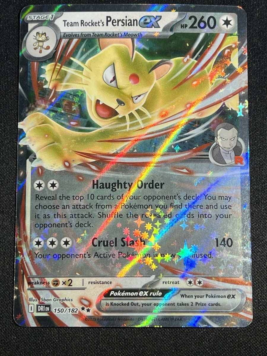 TEAM ROCKET'S PERSIAN EX 150/182 DESTINED RIVALS POKEMON (DOUBLE