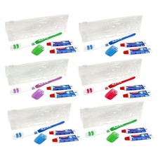 6 Pack Travel Toothbrush Kit Hiking Camping Compact Portable Adults & Kids To Go