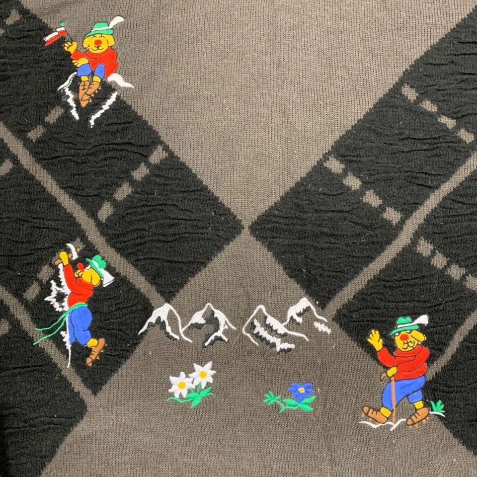 Jersey de punto vintage Carlo Colucci bordado Mont Blanc alpinista Foto 3 de 4