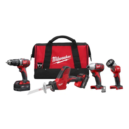 MILWAUKEE M18 KIT COMBINATO UTENSILI ELETTRICI CORDLESS 18V VALIGETTA ATTREZZI 2695-24 ROSSO-