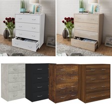 Sideboard mit 4 Schubladen Beistellschrank Holz Kommode Anrichte Seitenschrank 