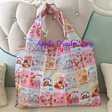 Foldable Tote Shopping Bag Mikko Characters Plaid