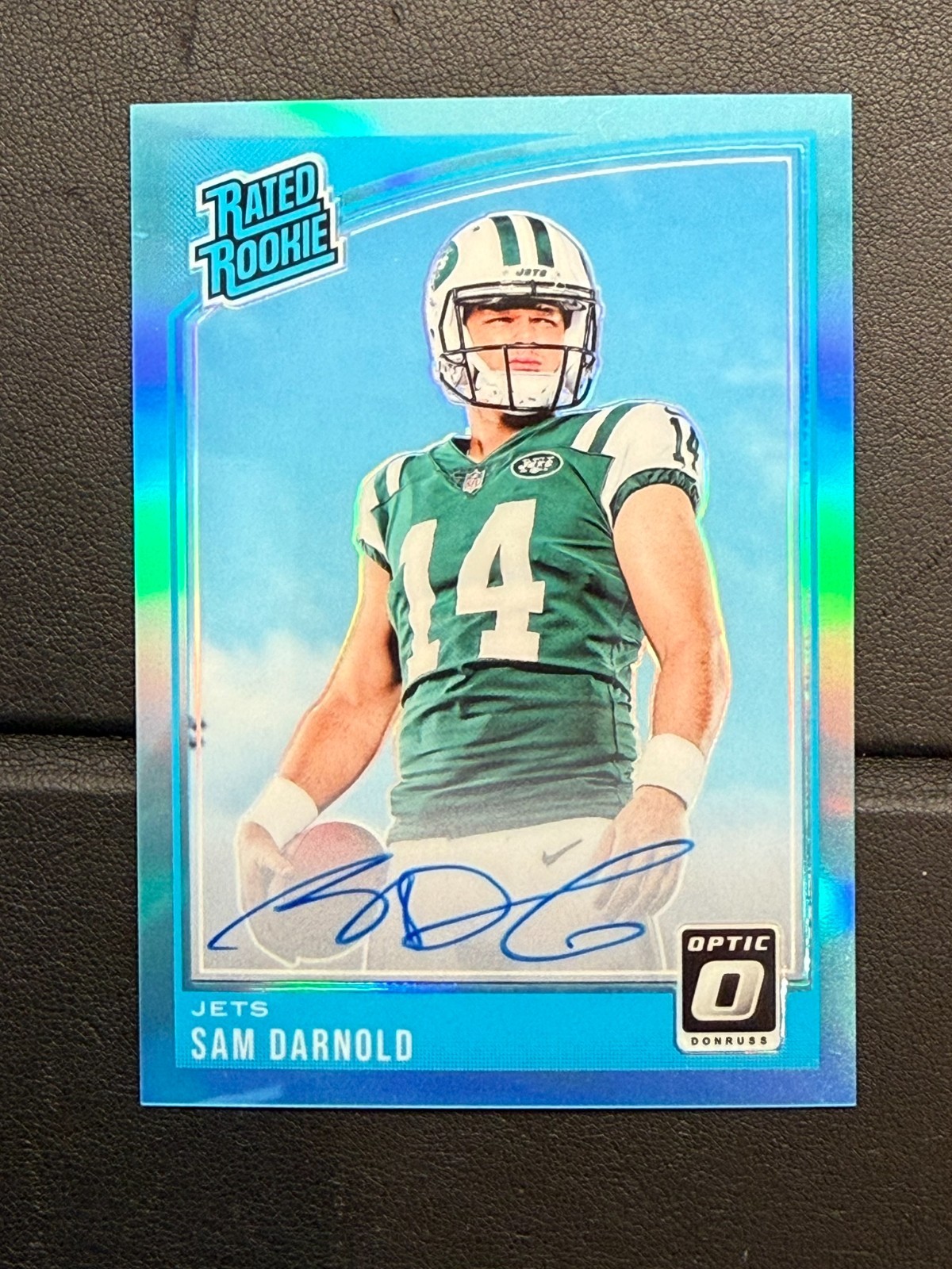 2018 OPTIC SAM DARNOLD RATED ROOKIE RC BLUE PRIZM /75 ON CARD AUTOGRAPH
