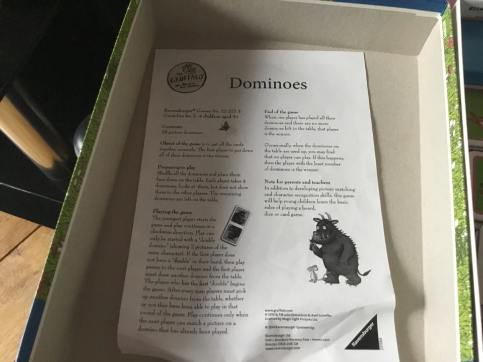 THE GRUFFALO DOMINOES GAME - JULIA DONALDSON/AXEL SCHEFFLER (RAVENSBURGER) - Image 3 of 4