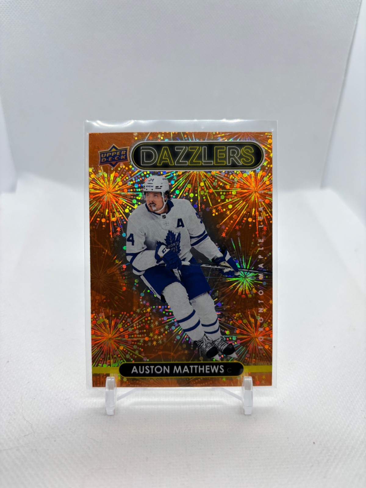 2021-22 Upper Deck Series 2 Auston Matthews Orange Dazzlers Maple Leafs #DZ-93