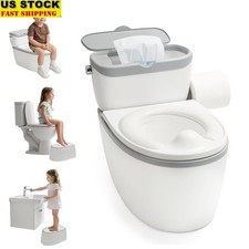 3-in-1 Toddler Potty Training Toilet W/ Realistic Flush Sounds  Removable Seat