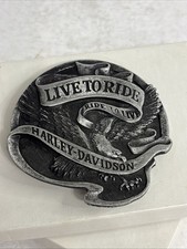 Vintage 1978 Harley-Davidson "Live To Ride, Ride To Live Belt Buckle" 75th