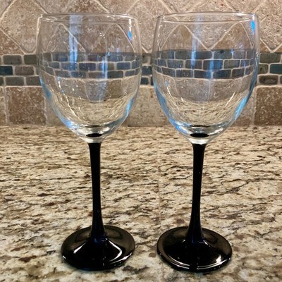 Luminarc France Nocturne Black Stemmed Red Wine Glass Replacement 8.25'' tall