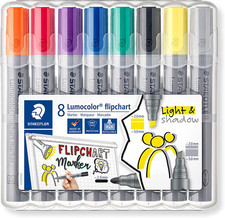 Lumocolor Flipchart Markers, 8 Count