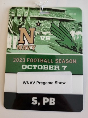 Official 2023 Press Pass Navy Football Vs UNT Eagles 10/7/23 Navy Marine Corp St