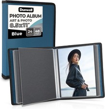 Dunwell Art Portfolio 8.5x11 24 Pockets Displays 48 Pages Blue Acid-Free Poly