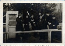 WW2 Photo of US Soldiers Relaxing at Outdoor Guard Post
