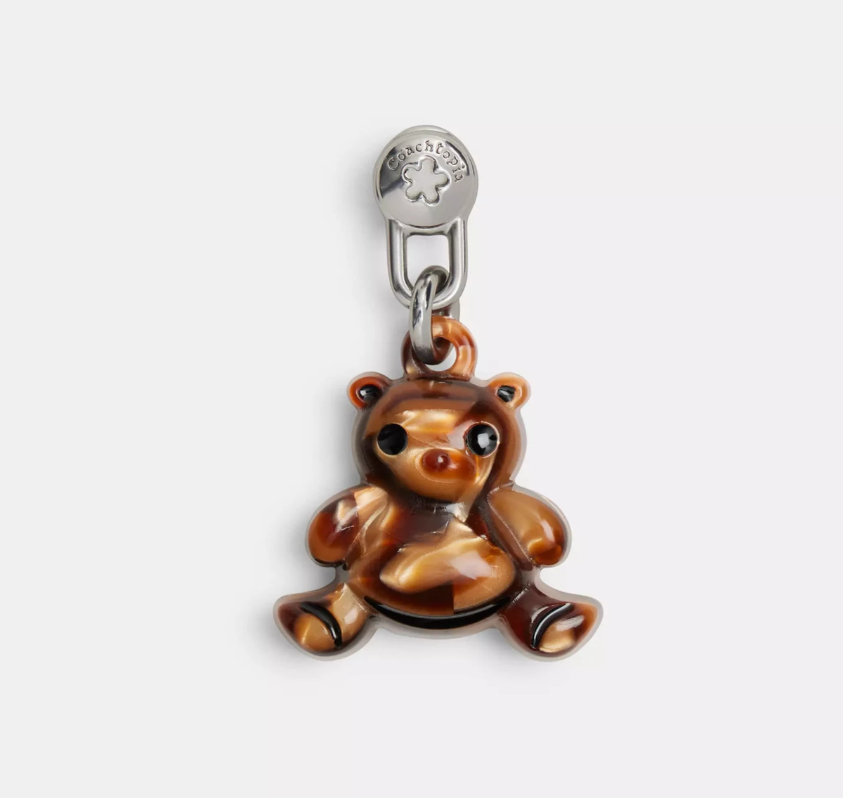 COACH バーガンディ クマ型チャーム NWT Coach COACHTOPIA Resin Brown Teddy Bear Screw-On Bag Purse