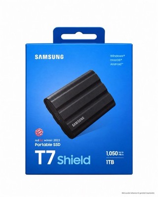 Samsung Portable SSD T7 Shield 1 TB, USB 3.2 Gen.2 1.050 MB/s Lesen MU-PE1T0S/EU