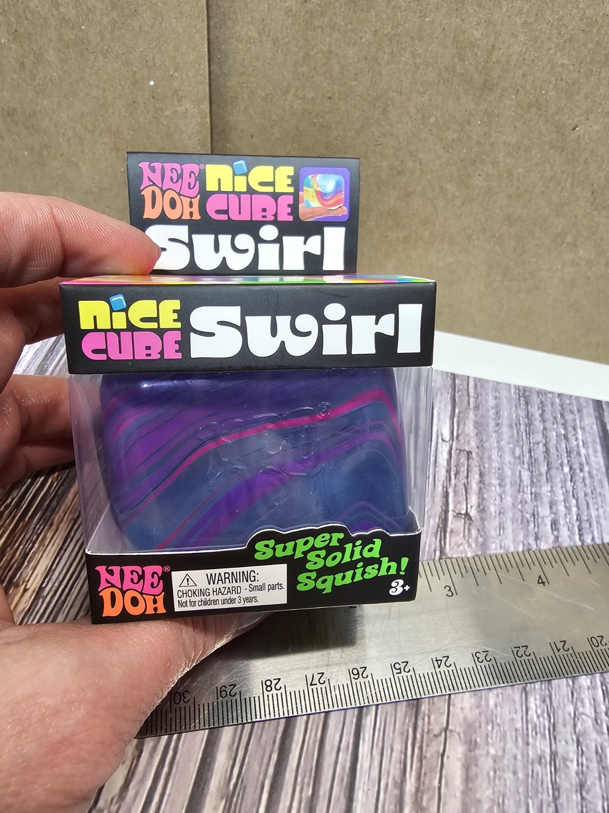 NeeDoh Nice Cube SWIRL Square Sensory Toy  PURPLE PINK BLUE Tiktok