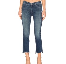 MOTHER Size 29 The Rascal Ankle Undone Step Fray Denim Jean Dark Graffiti Wash