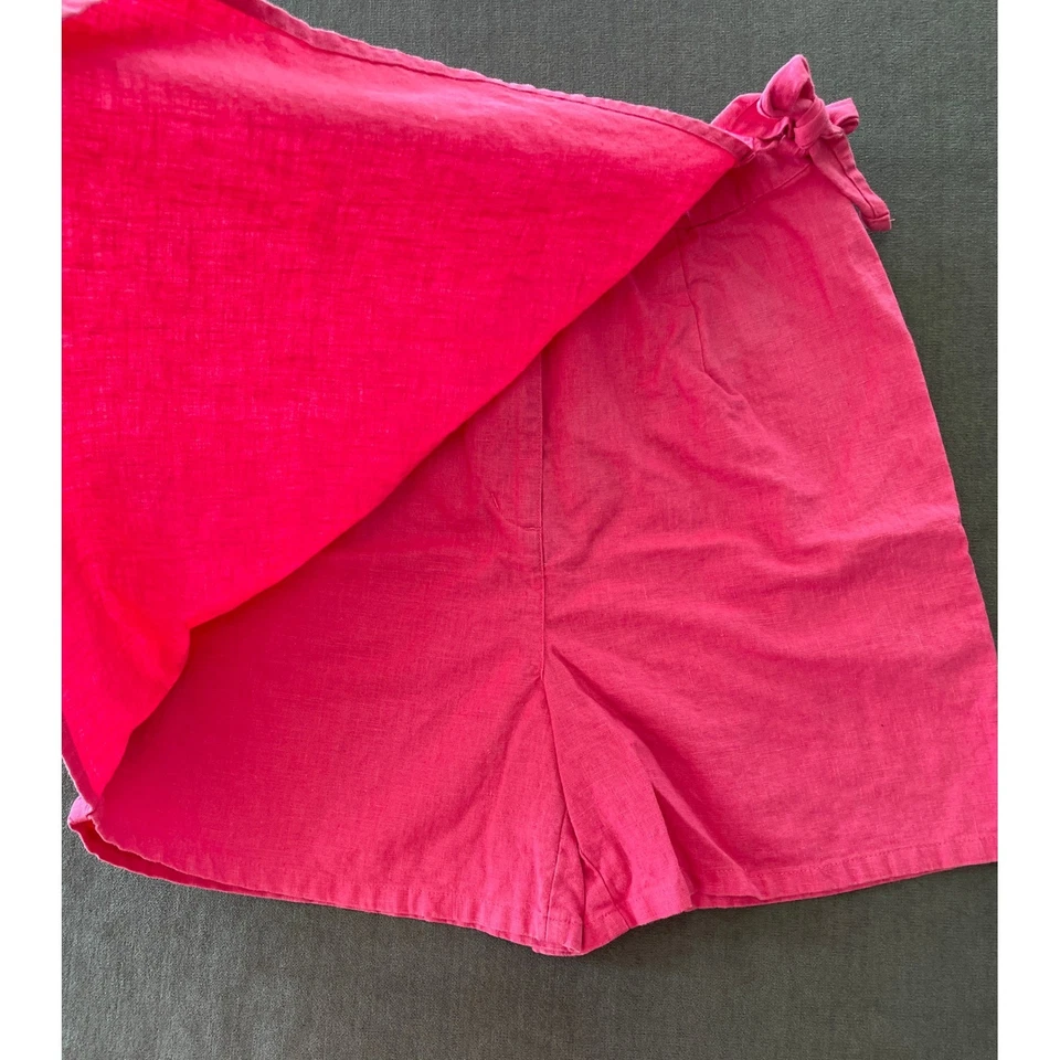 Falda corta vintage Newport News mezcla de lino talla 6 rosa intenso años 90 Y2K retro Barbiecore Foto 2 de 4