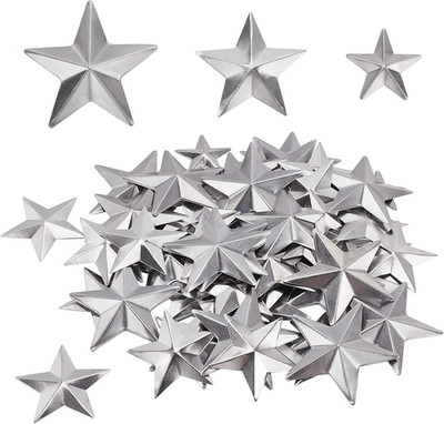 90PCS 3 Sizes Metal Barn Star Rustic Three Dimensional Bulk 1/1.5/2 90pcs