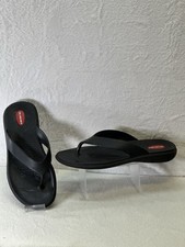 Women’s Okabashi Black Rubber Flip Flop L 9.5-10.5 Made In USA Comfort Beach