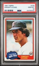 1981 TOPPS #275 DWIGHT EVANS PSA 10