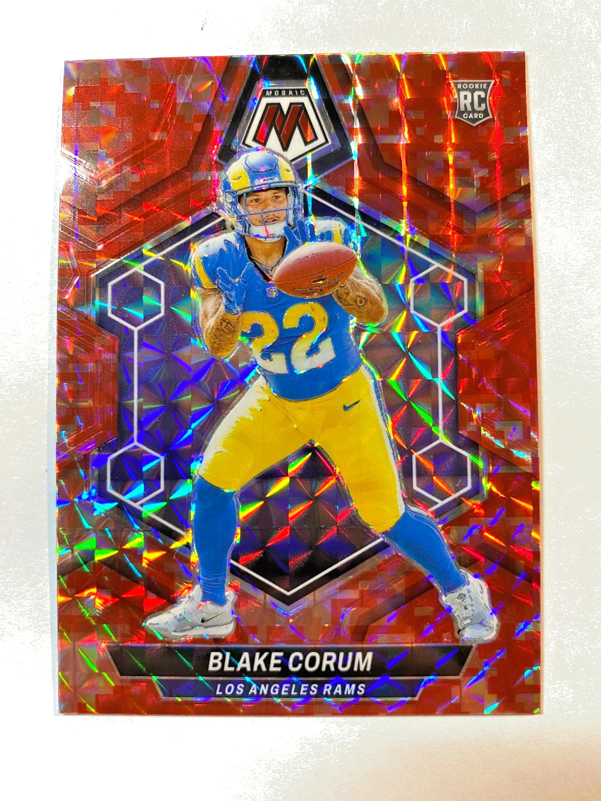 2024 Panini Mosaic - Rookies Blake Corum #368 Red Mosaic Prizm (RC)