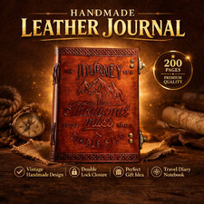Leather Journal Handmade Vintage7x5Diary Double Lock Notebook 200Pages Gift Idea