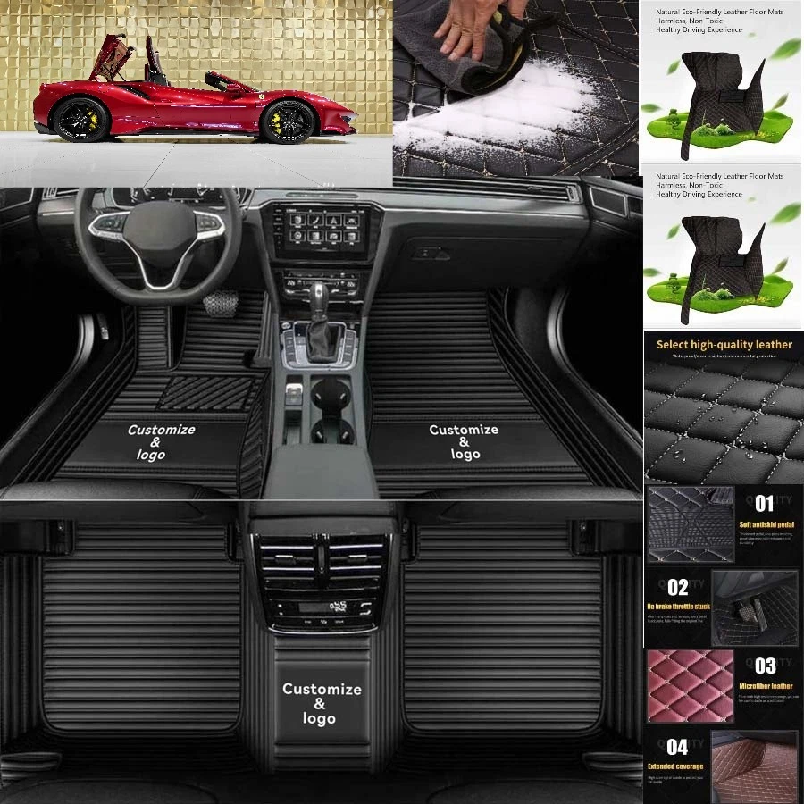 For Ferrari 488 Spider Car Floor Mats Carpet Waterproof Luxury Custom - Imagem 2 de 4
