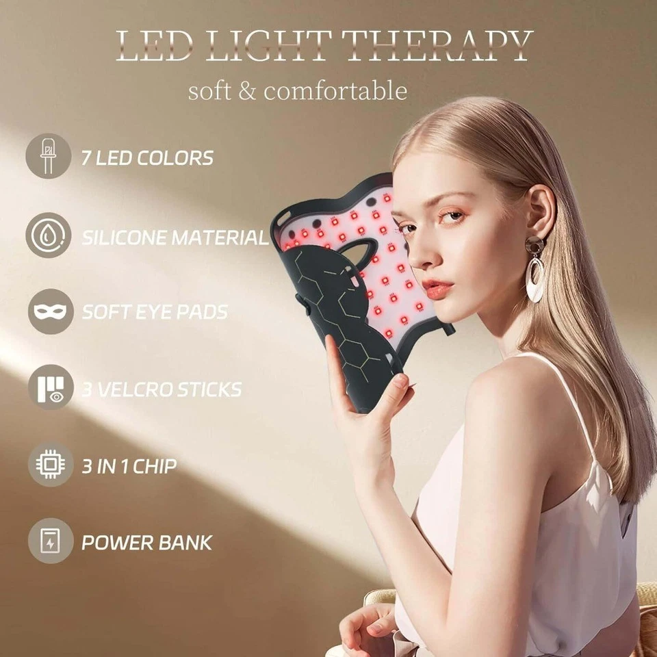 Red Light Therapy Mask 7-Color LED Face Mask Light Therapy Facial Beauty Machine - Image 3 of 4