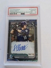 🔥Aidan Smith 2024 1st Bowman Chrome Prospect Auto / 150 Blue Ref CPA-ASM PSA 10