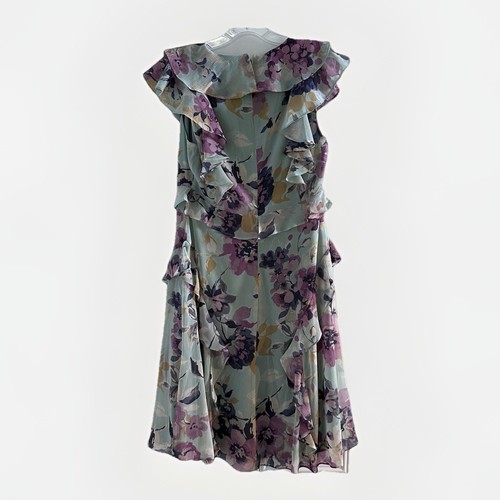 Lauren Ralph Lauren Floral Ruffle Trim Georgette Dress Lined A Line Size 4 NWT - Picture 6 of 10